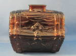 Click here to enlarge image and see more about item 8429: Brown Glass Treasure Chest Bank