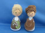 Wooden Hand Painted Couple by Barbro Bjoenberg
