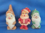 Click here to enlarge image and see more about item 8662: Two Christmas Elves and One Santa Figurine Candles