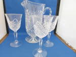 Click to view larger image of Cut Glass Crystal Pitcher and Two Matching Glasses (Image2)