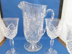 Click to view larger image of Cut Glass Crystal Pitcher and Two Matching Glasses (Image6)