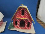 Click to view larger image of Three Gingham Christmas House Ornaments (Image3)