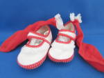 Click here to enlarge image and see more about item 9186: Infants Red and White Shoes with Red Socks
