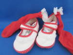Click to view larger image of Infants Red and White Shoes with Red Socks (Image2)