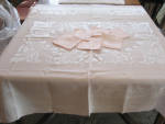 Click to view larger image of Pink Linen Table Cloth and Napkins (Image1)