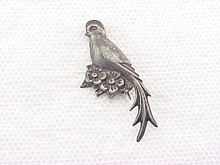 Vintage Sterling Silver Bird Of Paradise Pin Brooch