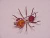 Click to view larger image of HANDMADE AMBER BEAD STERLING SILVER BUG INSECT BROOCH (Image2)