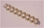 Click to view larger image of VINTAGE WIDE CHUNKY PALE GOLD TONE BRACELET (Image1)