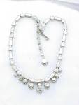 Click to view larger image of VINTAGE CLEAR RHINESTONE CHOKER NECKLACE SIGNED MADE IN AUSTRIA (Image3)