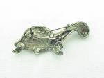 Click to view larger image of VINTAGE SILVER TONE MARCASITE TURTLE BROOCH (Image2)