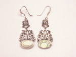 DANGLING STERLING SILVER FILIGREE AND ABALONE PIERCED EARRINGS