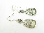 Click to view larger image of DANGLING STERLING SILVER FILIGREE AND ABALONE PIERCED EARRINGS (Image3)