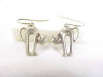 Click to view larger image of STERLING SILVER DANGLING MODERNISTIC CAT PIERCED EARRINGS (Image1)
