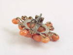 Click to view larger image of ANTIQUE VICTORIAN EDWARDIAN STARBURST SALMON RED CORAL BEAD BROOCH (Image4)