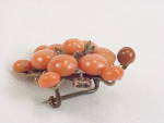Click to view larger image of ANTIQUE VICTORIAN EDWARDIAN STARBURST SALMON RED CORAL BEAD BROOCH (Image5)