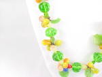 Click to view larger image of VINTAGE FRUIT SALAD VENETIAN ITALIAN GLASS BEAD AND LEAF NECKLACE (Image3)