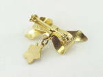 Click to view larger image of VINTAGE BOW BROOCH WITH DANGLING FRATERNAL ORGANIZATION MAPLE LEAF (Image3)