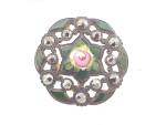 Click here to enlarge image and see more about item 144007: ANTIQUE VICTORIAN CHAMPLEVE ENAMEL ROSE CUT STEEL FILIGREE BUTTON