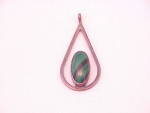 Click to view larger image of VINTAGE STERLING SILVER AND MALACHITE PENDANT (Image1)