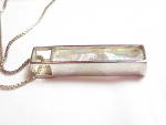Click to view larger image of STERLING SILVER DICHROIC GLASS PENDANT NECKLACE (Image5)