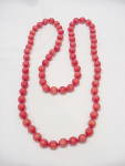 Click here to enlarge image and see more about item 174267: RED QUARTZ, CORAL OR JADE BEAD NECKLACE