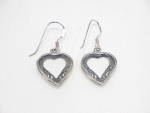 Click to view larger image of DANGLING STERLING SILVER FILIGREE HEART PIERCED EARRINGS (Image3)