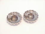 Click to view larger image of SILVER TONE STAMPED DESIGN PIERCED EARRINGS SIGNED GINNIE JOHANSEN '84 (Image3)