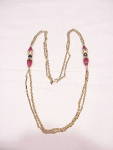VINTAGE SARAH COVENTRY CANADA RED GLASS BEAD NECKLACE 