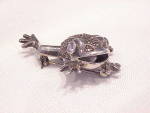 Click to view larger image of STERLING SILVER AND MARCASITE FROG BROOCH WITH AMETHYST EYES (Image4)