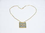 Click to view larger image of MODERN GOLD AND SILVER TONE PENDANT NECKLACE SIGNED ARTISTRY (Image1)