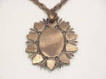 Click to view larger image of VINTAGE COPPER NECKLACE WITH FAUX TURQUOISE PENDANT (Image4)