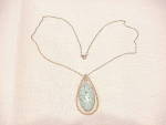 STERLING SILVER NECKLACE WITH FAUX TURQUOISE PENDANT