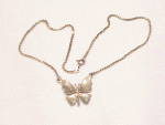 Click to view larger image of STERLING SILVER AND ENAMEL BUTTERFLY NECKLACE SIGNED AR ITALY (Image3)