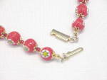Click to view larger image of VINTAGE MURANO RED MILLEFIORI BEAD LARGE BRACELET OR ANKLET (Image2)