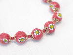 Click to view larger image of VINTAGE MURANO RED MILLEFIORI BEAD LARGE BRACELET OR ANKLET (Image3)