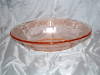 Click here to enlarge image and see more about item CA3106: PINK SHARON OVAL DEPRESSION GLASS BOWL