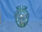 Click to view larger image of GREEN CAMEO DEPRESSION GLASS VASE (Image3)