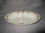 Click here to enlarge image and see more about item KM62: HALL AUTUMN LEAF OVAL DIVIDED VEGETABLE BOWL