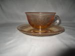 Click to view larger image of AMBER FOSTORIA VESPER CUP & SAUCER     (Image3)