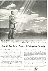 Bell Telephone Solar Battery Ad Ad0447