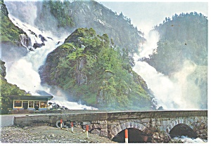 Norway Latefoss Waterfall Postcard cs0295 (Image1)