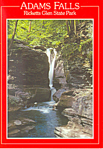 Adams Falls Ricketts Glen State Park Pa Postcard Cs0933