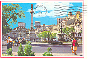 Lisbon Portugal D Pedro IV Square Postcard  cs1076a 1991 (Image1)