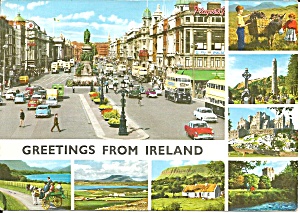 Greetings From Ireland Eight Views Postcard Cs11377