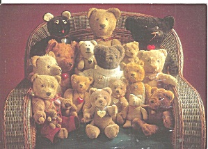 Chairfull Of Teddy Bears Postcard Cs11600