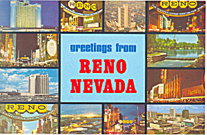 Reno NV Biggest Little City Postcard cs1695 (Image1)