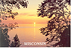 Beautiful Sunset in Wisconsin Postcard cs2564 (Image1)