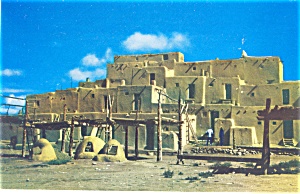 Taos NM  Indian Pueblo Postcard lp0033 (Image1)