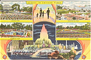 Scenes in Chicago Parks Postcard n0111 (Image1)