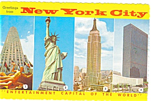 New York City Four Views Postcard n0528 (Image1)